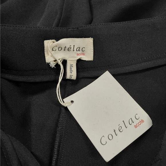 $245 NWT Cotélac Women’s Black Wide Leg Cropped Pants Size 3 US Large Minimalist - Picture 10 of 15